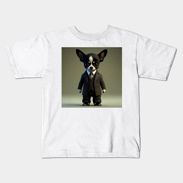 Chihuahua in suit Kids T-Shirt by IDesign23